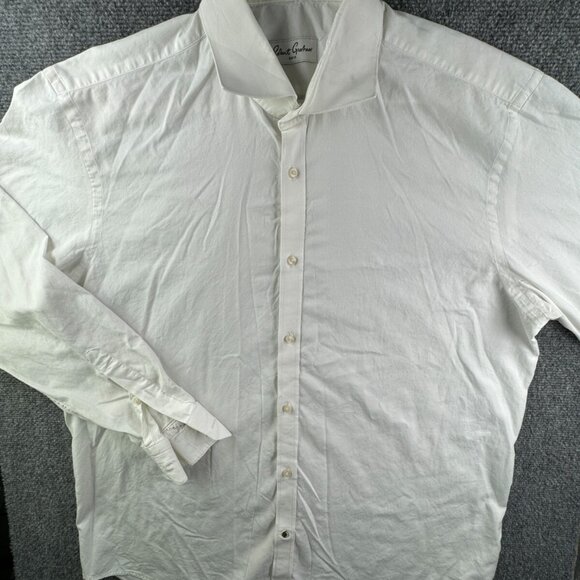 Robert Graham White Long Sleeve Button Up Shirt Men Size 17.5 (44) All Cotton - Picture 2 of 16